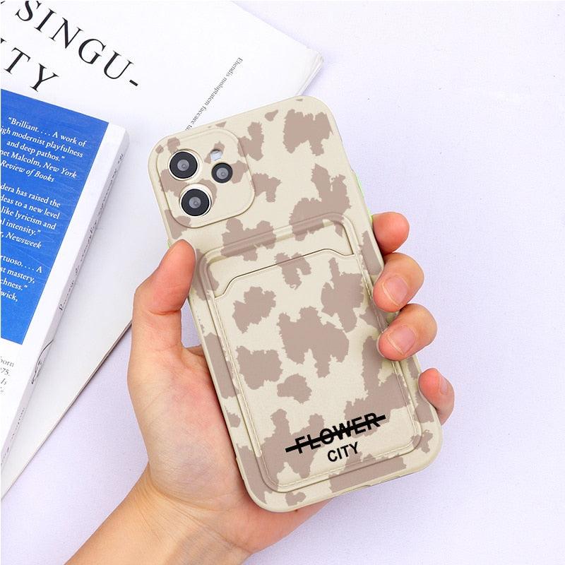 Soft Silicone Wallet Card Holder Phone Case For iPhone 11 mini Cases For iPhone 7 8 Cover Simple Silicone Protective Case For iPhone Girls Women Soft Slim Fit iPhone Case