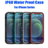 Waterproof For iPhone 14 13 12 11 Pro Max Case Red Clear Cover Diving Underwater Swim Outdoor Sports Built-in Screen Protector Full Body Heavy Duty Protective Cover for iPhone