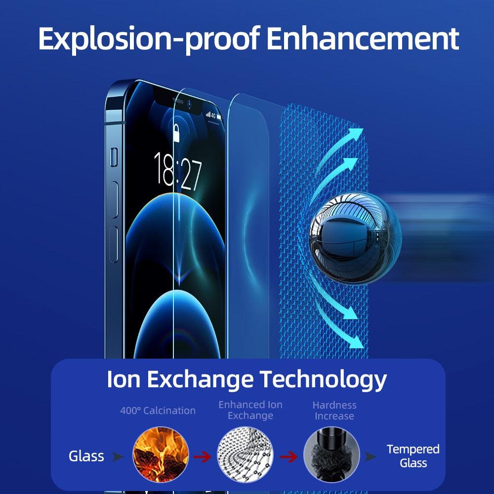 2PCS Screen Protector Tempered Glass For iPhone 14 13 12 Pro Max Full Cover Protective Glass For iPhone 13 Pro Max 9H Hardness Anti-Scratch Shockproof Protection Screen Cover Shield