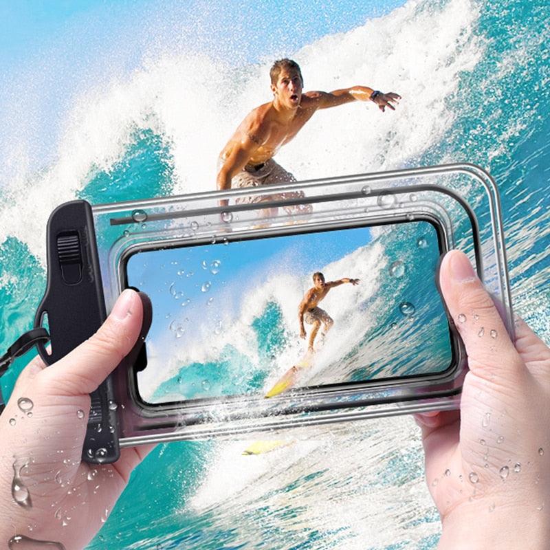 Swimming Bags Waterproof Phone Case Water proof Bag Mobile Phone Pouch Cover for iPhone 12 Pro Xs Max XR X 8 7 Phone Case Bag With Lanyard Compatible with iPhone