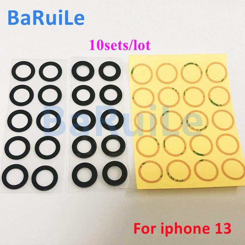 10set Back Camera Glass Lens Rear Camera Glass Glue For iPhone 11 12 13 Pro Max 13 Mini 14 14P Replace Repair Spare Part Camera Lens Protector For iPhone