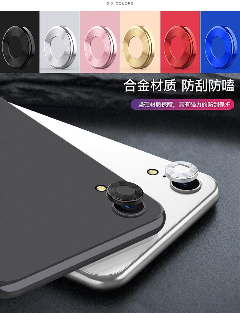 Camera Cover Anti-Scratch Tempered Glass Film For iPhone XR Camera Lens Protector Ring Plating Aluminum For iPhone XR Camera Case Cover Ring Protection