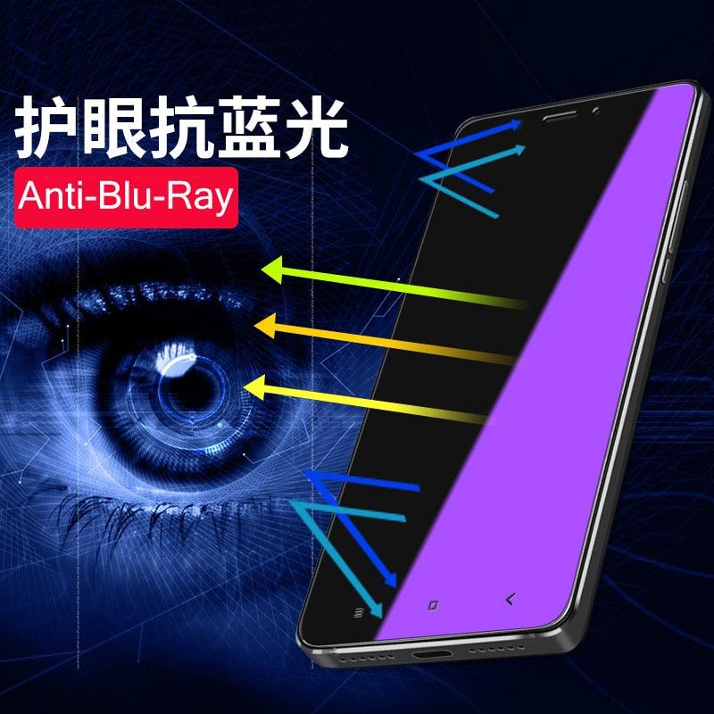 2Pcs Anti Blue Ray 9H Tempered Glass for iPhone X XS MAX XR 11 12 13 mini 14 Pro Max 6 6S 7 8 Plus SE 2020 Screen Protector Film Anti Blue Light Tempered Glass Screen Protector for iPhone