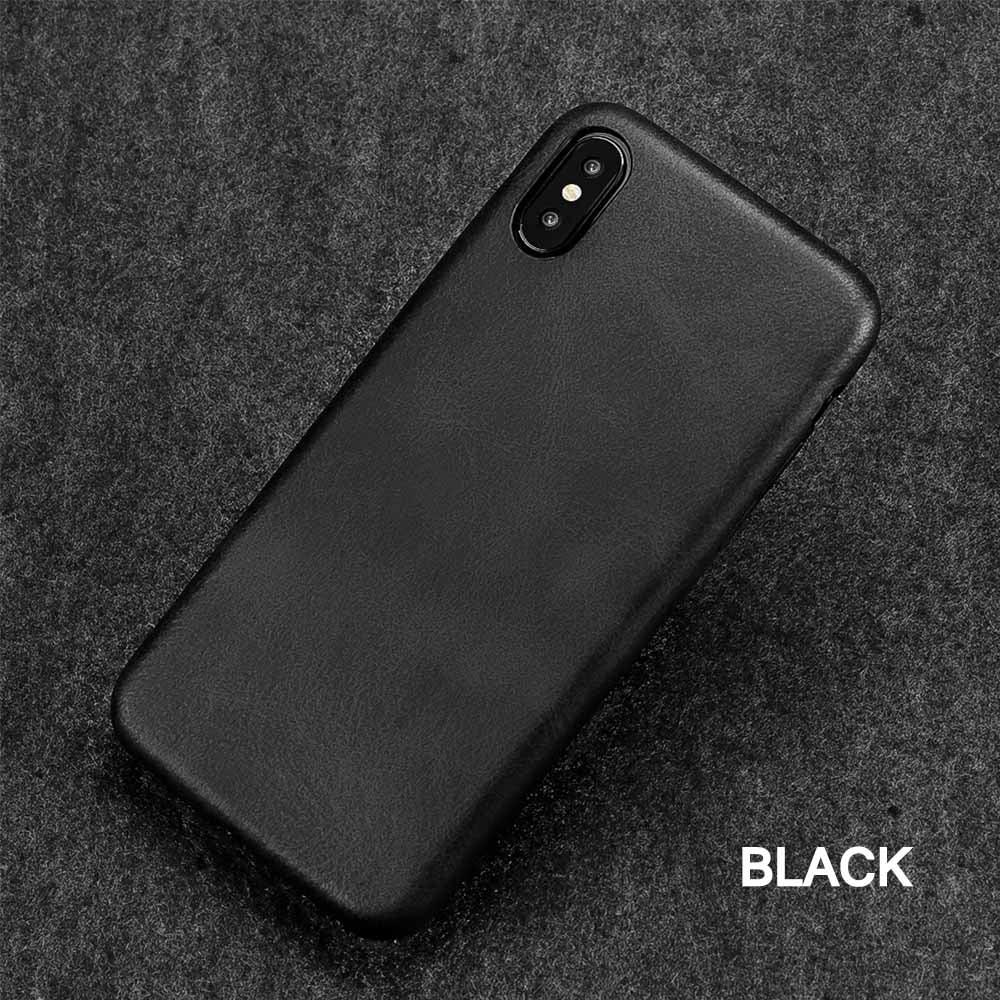 Ultra Thin Phone Cases For iPhone 13 6 7 14Plus XS Max Cover Leather Skin Soft Silicone Case For iPhone XR X 11 12 Pro Case Anti-Scratch iPhone Xs max Cover Genuine Leather iPhone Cases for iPhone