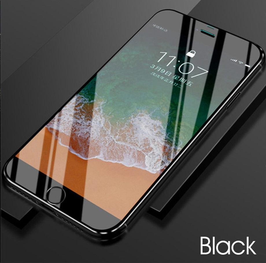 10D Curved Edge Aluminum Alloy Tempered Glass for iPhone X XS MAX 11 12 Pro Max mini 6 6S 7 8 Plus Full Cover Screen Protector  Titanium Alloy Metal Edge Full Coverage Front Tempered Glass Screen Protector for iPhone