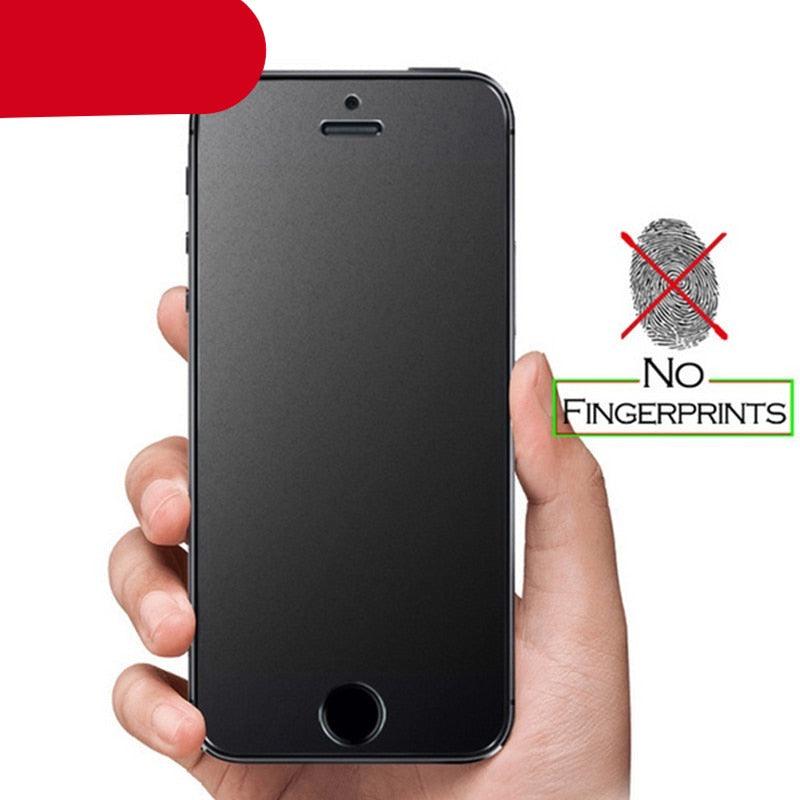 Frosted Matte Glass On iPhone 5 5s 5c SE X XS Max XR Tempered Glass 9H Hardness iPhone 6 6s 7 8 Plus Protective Glass Cover Case Tempered Glass Film Case-Friendly HD Clear Glass Protector for iPhone