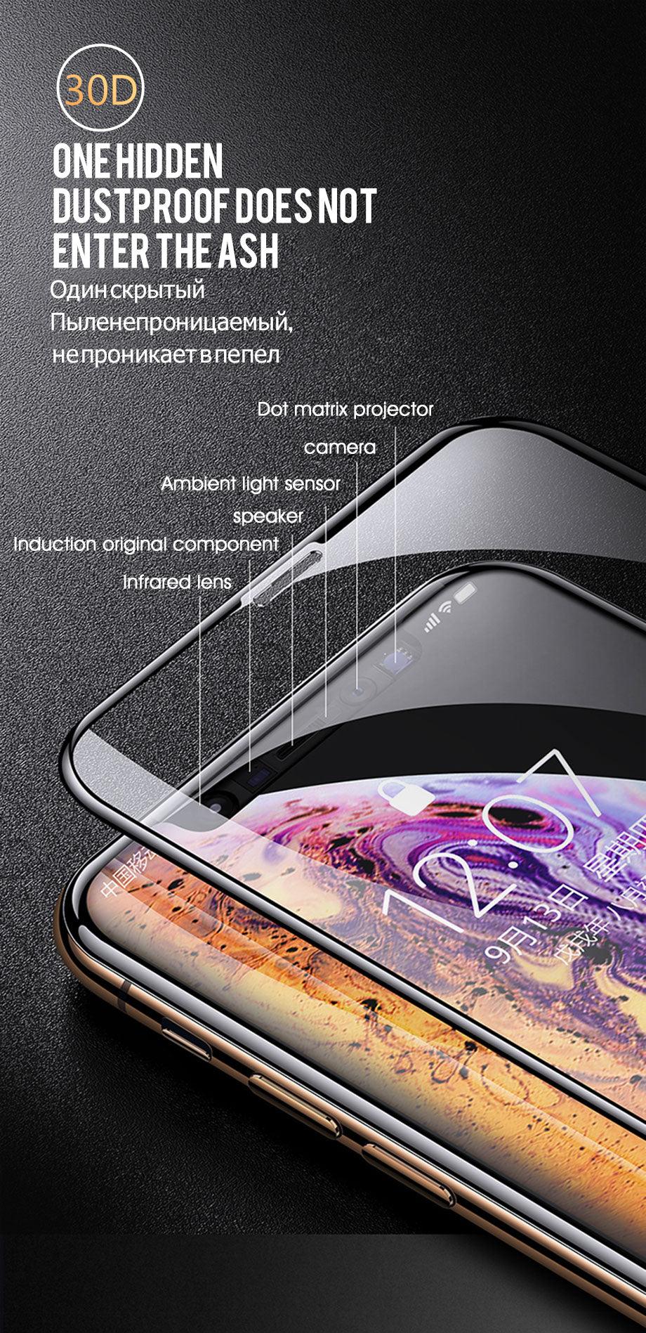 30D Full Cover Protective Glass On For iPhone 11 12 13 14Pro MAX Screen Protector For iPhone11 12 X XR XS MAX 7 8 Tempered Glass 9H Full Coverage Screen Tempered Glass Protector Guard for iPhone