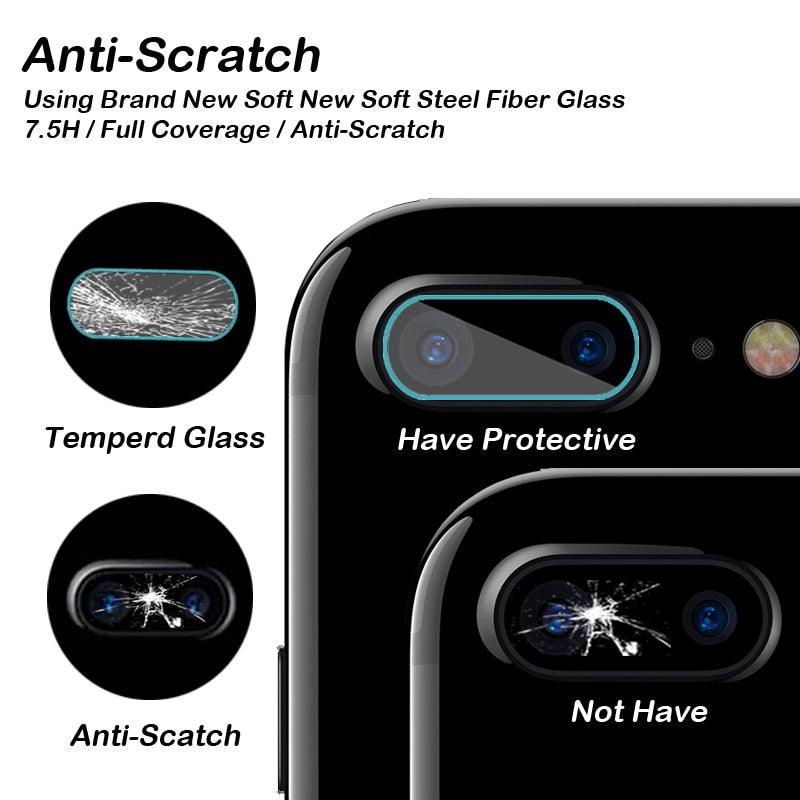 2pcs Camera Lens Protective Protector Cover for IPhone on X 8Plus 7Plus 6 6S 7 8 10 XR Xs Max Tempered Glass Film 9H Tempered Glass Camera Lens Protection