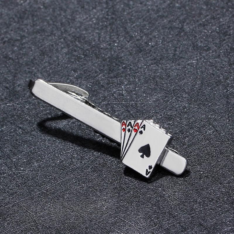 Retro Playing Cards Tie Clip Vintage Elegant Tie Clip Man Clips Unique Business Cufflinks Wedding Tie Clips For Anniversary Business Meeting And Daily Life