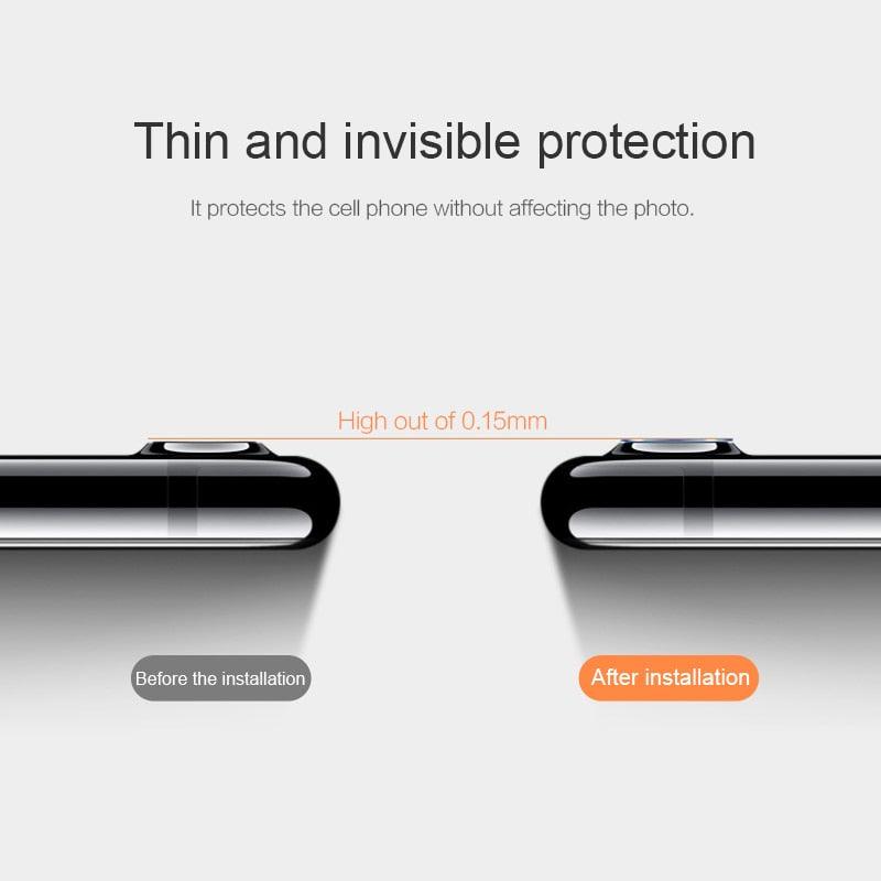 2pcs Camera Lens Protector Film For iPhone XS Max XR X glass on iPhone X 7 8 6 6S Plus 5 se Camera Lens  Protector Ultra HD Back Camera Lens Tempered Glass Camera Cover Film for iPhone