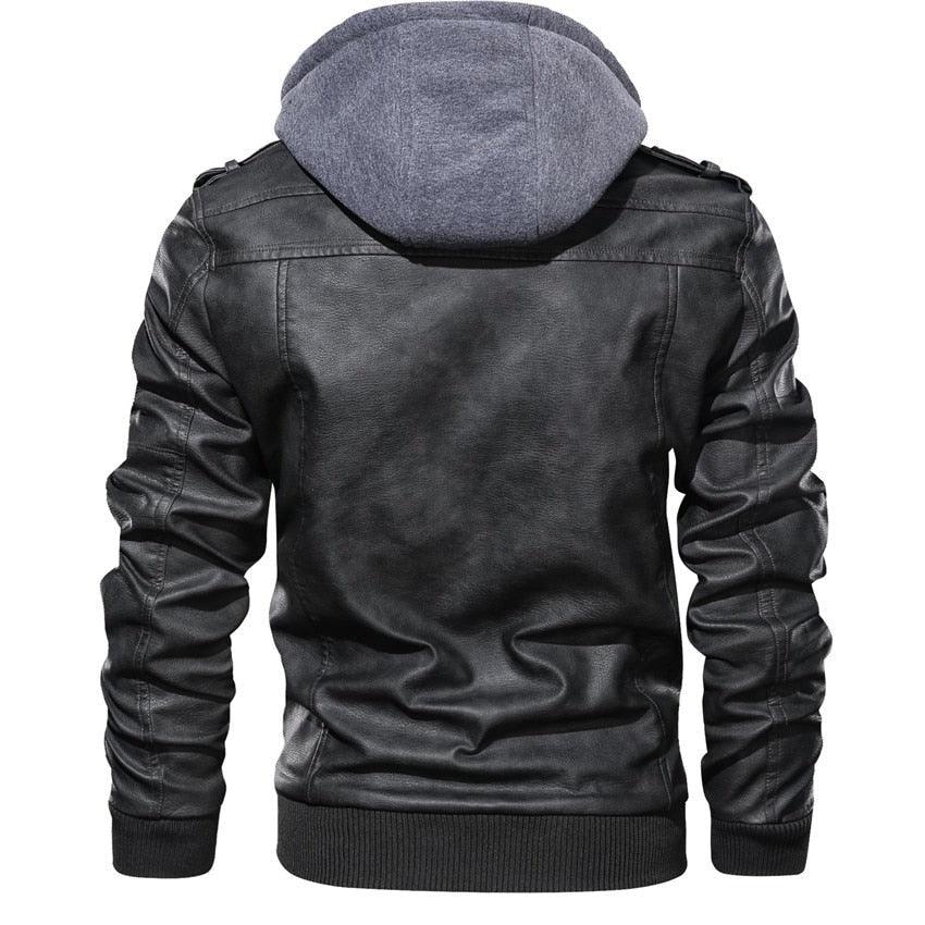 New Men's Leather Jackets Autumn Casual Motorcycle PU Jacket Biker Leather Clothing Men's Hooded Jackets Male Warm Comfortable Vintage Casual Motorcycle Jacket