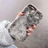 Cute Stuffed Plush Fluffy Case For iPhone 13 12 11 Pro XS Max X XR 12Mini Rabbit Ears Furry fluffy Fur Plush Warm Cover for iPhone 6 6S 7 8 Plus Phone Case