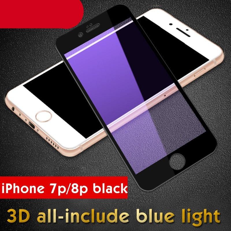 3Pcs/lot for iphone glass Protective glass iphone Full Cover Tempered Glass for iphone 6 7 8 Screen Protector For iphone 8 Plus Full Coverage Tempered Glass Screen Protector Film Edge