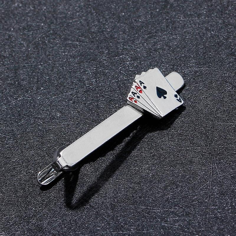 Retro Playing Cards Tie Clip Vintage Elegant Tie Clip Man Clips Unique Business Cufflinks Wedding Tie Clips For Anniversary Business Meeting And Daily Life