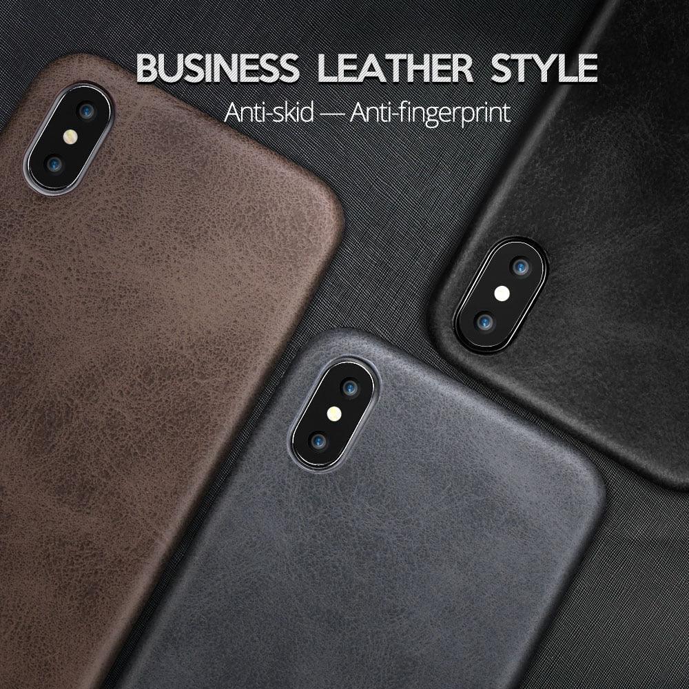 Ultra Thin Phone Cases For iPhone 13 6 7 14Plus XS Max Cover Leather Skin Soft Silicone Case For iPhone XR X 11 12 Pro Case Anti-Scratch iPhone Xs max Cover Genuine Leather iPhone Cases for iPhone