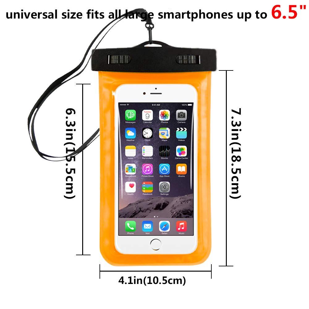 Universal Waterproof Pouch Case Cell Phones Portable Bag Swimming Bags Dry Case Cover For iPhone Under 6.5 inch Large Phone Dry Bag Waterproof Case for iPhone