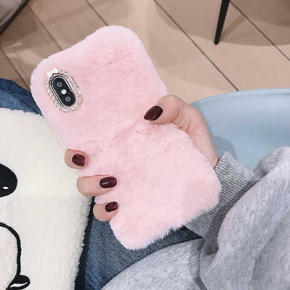 Fashion Lady Gift Case for iPhone 14 13 12 XS Max XR X 11 Pro Max SE Furry fluffy Warm Cover for iPhone 6 7 8 Plus Phone Case Fashion Fluffy Fur Protective Back Cover