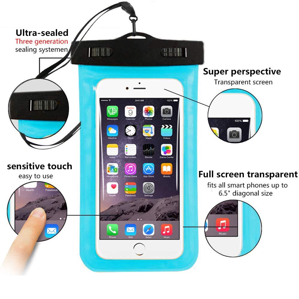 Universal Waterproof Pouch Case Cell Phones Portable Bag Swimming Bags Dry Case Cover For iPhone Under 6.5 inch Large Phone Dry Bag Waterproof Case for iPhone