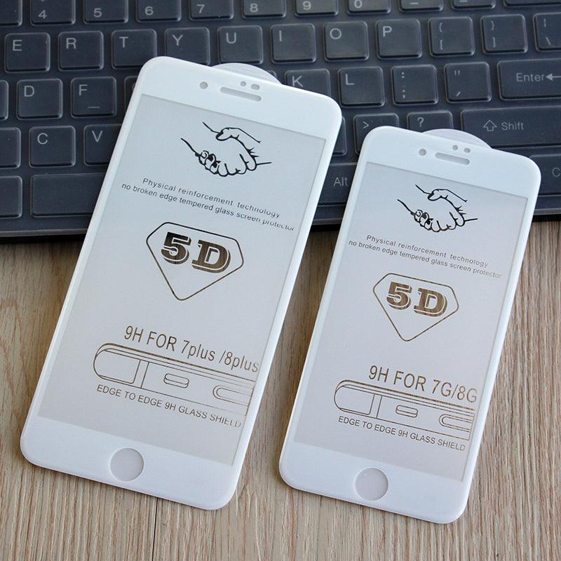 5D Screen Protector for iPhone6 6S 7 8 Plus X Edge Full Cover Film for iPhone 14 13 12 mini 11 Pro Max XR XS Tempered Glass Film Curved Edge Full Glue Screen Protector For iPhone