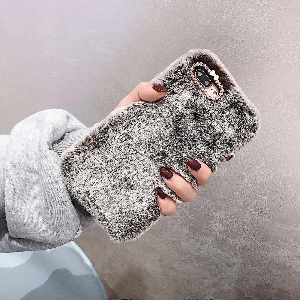 Fashion Lady Gift Case for iPhone 14 13 12 XS Max XR X 11 Pro Max SE Furry fluffy Warm Cover for iPhone 6 7 8 Plus Phone Case Fashion Fluffy Fur Protective Back Cover