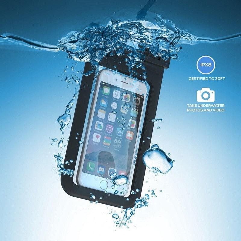 Universal Waterproof Case For iPhone X XS MAX 8 7 Cover Pouch Bag Cases Water proof Phone Case Phone Pouch for Underwater Pictures and Video Recording Waterproof Phone Compatible with iPhone