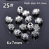 50pcs Silver Color Metal Alloy Loose Spacer Beads lot for Earring Necklace Bracelet Jewelry Making Findings Crafts Round Column Loose Beads Antique Silver Carved Spacer Beads for Jewelry Making