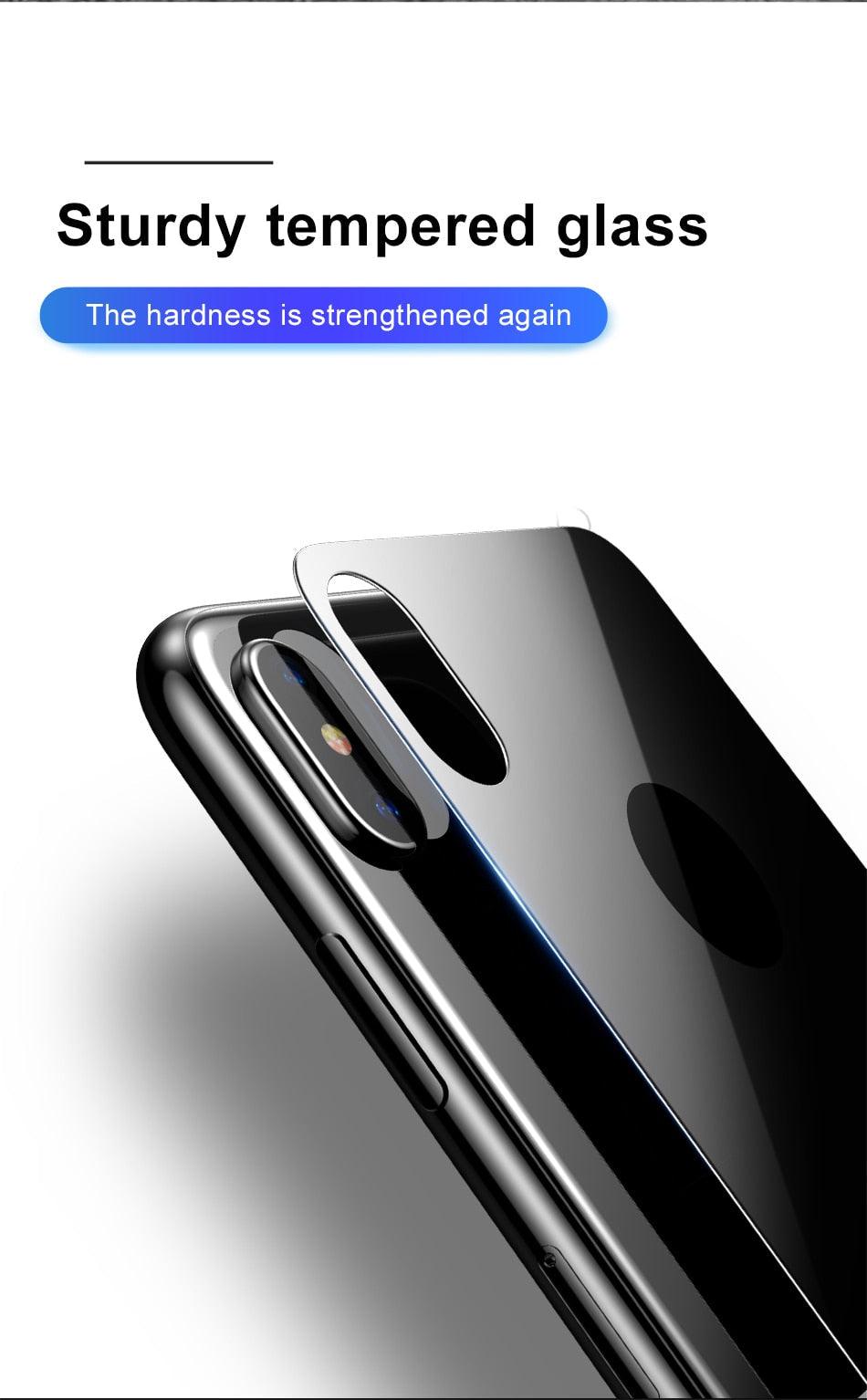 9D Protective Back Tempered Glass For iPhone 13 12 11 Pro MAX 7 8 Plus Full Cover Screen Protector Film For iPhone XS MAX XR Ultra Thin All -Coverage Full Glass Back Tempered Glass Screen Protector Film for iPhone