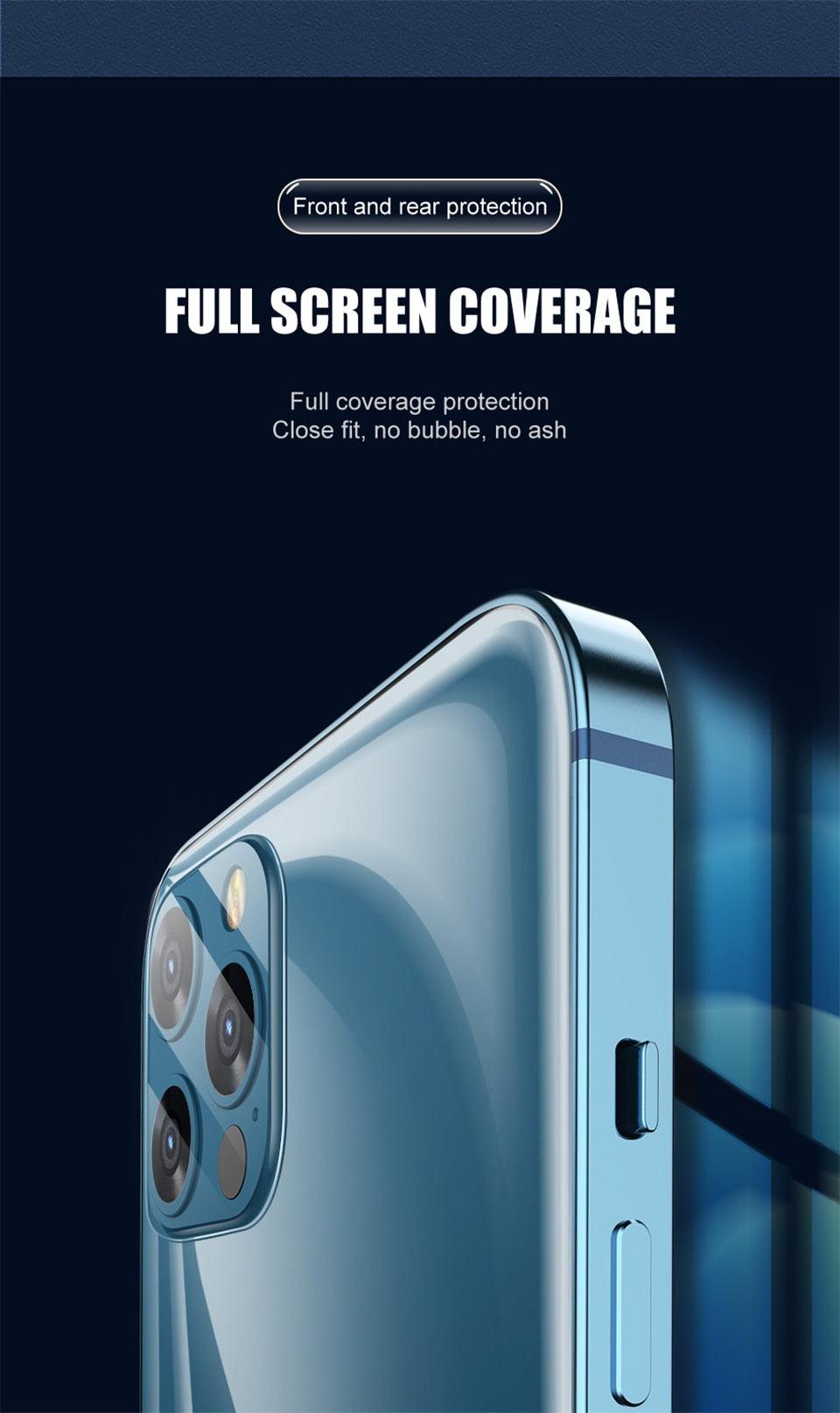 Full Cover Hydrogel Film For iPhone 13 7 8 Plus 6 6s Screen Protector 11 12 13 Pro mini XR X XS Max SE 2020 Back Film Not Glass Full Cover Screen Protector for iPhone