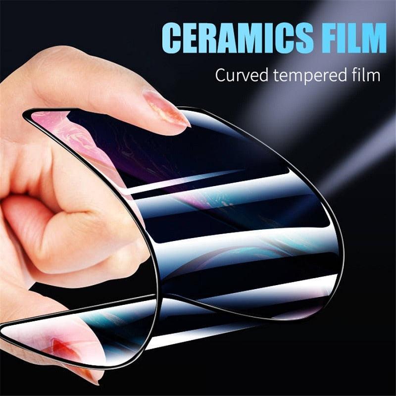 Full Cover Ceramics Screen Protector Explosion-proof Soft Film For iPhone 12 Mini 11 Pro XS Max XR X 8 7 6S Plus SE2 Soft Glass  Tempered Glass Screen Protector Compatible iPhone