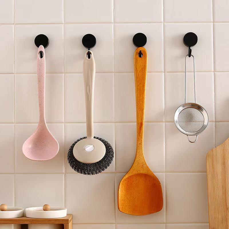 10PCS Self Adhesive Wall Hook Strong Without Drilling Coat Bag Bathroom Door Kitchen Towel Hanger Hooks Home Storage Accessories Decorative Hooks Entrance Organizers with Self-Adhesive Hooks for Hanging Keys Towels