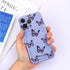 Charming Silicone Soft Anti-Scratch Cases For iPhone 13 Pro Max Case Silicone Wallet Card Holder Cover For iPhone 13 Mini 13ProMax 13Pro Flower Butterfly Beautiful Design Card Holder iPhone Case