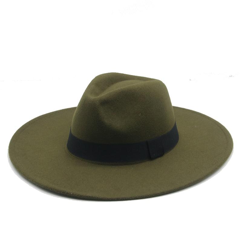 Fashionable Fedora Hats Women New Wide Brim Dress Caps  Women's Fedora Hats Elegant Wide Brim Fedora Hat  Wedding Men Hat Warm Retro Style Belt 56-58cm