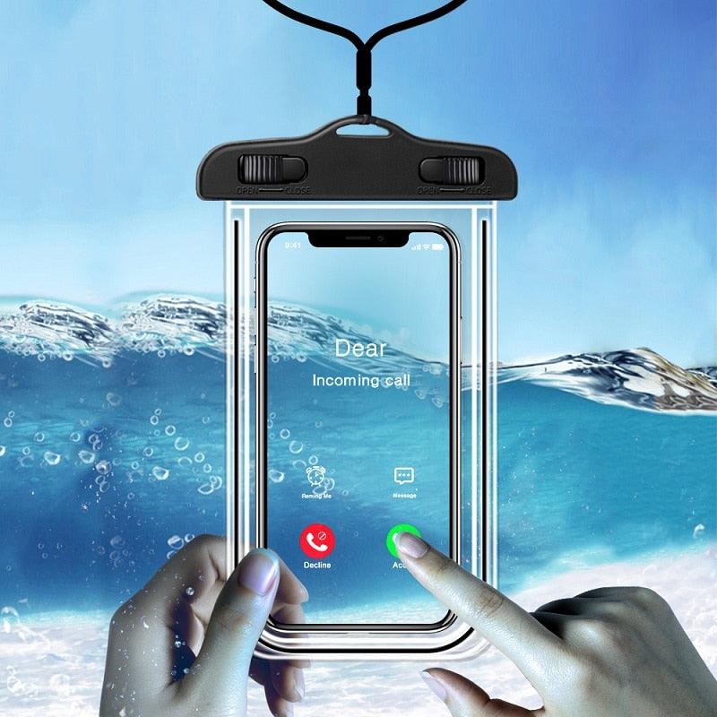 Swimming Bags Waterproof Phone Case Water proof Bag Mobile Phone Pouch Cover for iPhone 12 Pro Xs Max XR X 8 7 Phone Case Bag With Lanyard Compatible with iPhone