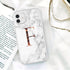 White A-Z Marble Texture Phone Cover For Iphone 12 Mini Soft Silicone Back Case Solid Name Phone Case Luxury Screen Camera Protection Shockproof Soft Cover