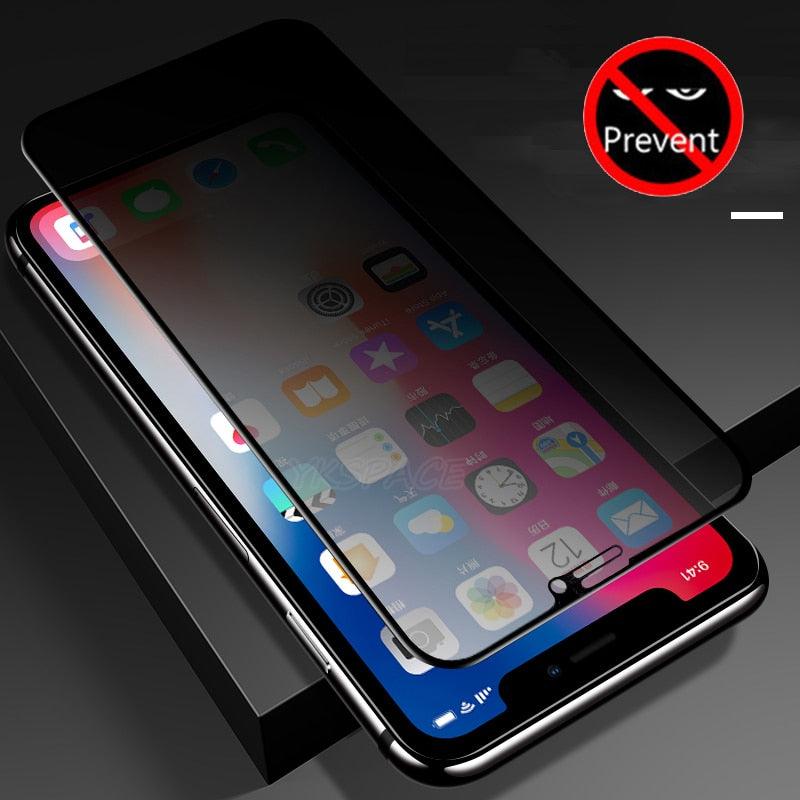 3Pcs Best Privacy 9H Tempered Glass For iPhone 11 12 13 14 Pro Mini XS MAX X XR 6S 7 8 Plus SE Anti Spy Peep Screen Protector Anti-Spy Anti-Peeping Tempered Glass Screen Film for iPhone