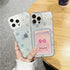 Unique Gradient Women Love Wallet Card Holder Clear Soft Case For iPhone 13 11 12 Pro Max Beautiful Colors Transparent Cover Drop Protection Transparent Phone Cover