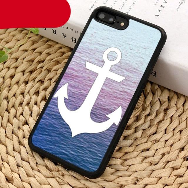 Classical Small Anchors Phone Case Cover For Iphone 14 5 6s 7 8 Plus X Xr Xs 11 12 13 Pro Max Ultra Plus Transparent Mobile Phone Case Anchor Phone Cover