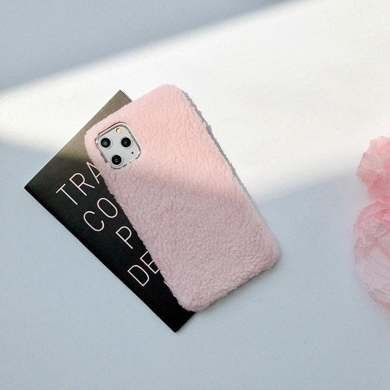 Fashion Lady Gift Case For Iphone Xs Max Xr X 11 Pro Max Se Furry Fluffy Warm Cover For Iphone 6 7 8 Plus Soft Phone Case Flexible Silicon Soft Fluffy Furry Shockproof Protective Phone Case For Iphone