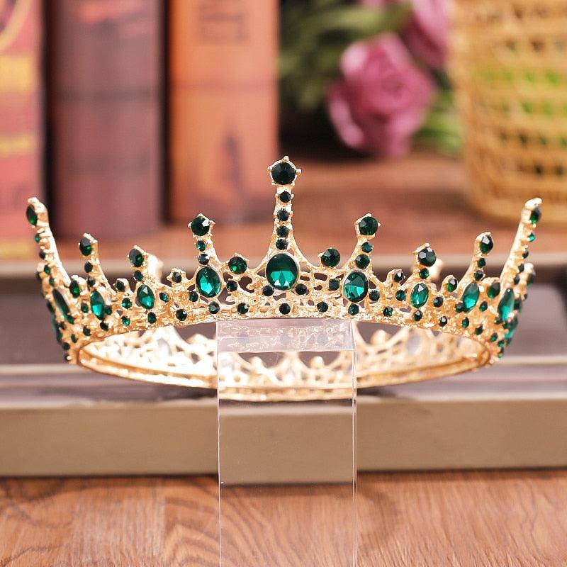 Crystal Rhinestone Round Crown Tiara Hair Jewelry Wedding Hair Accessories Bridal Hair Jewelry Queen Party Crown And Tiaras Gift Gold Crowns For Women Crowns And Tiaras Hair Accessories For Wedding Prom Bridal Party