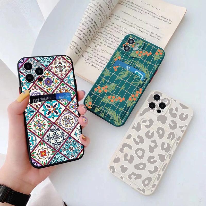 Soft Silicone Wallet Card Holder Phone Case For iPhone 11 mini Cases For iPhone 7 8 Cover Simple Silicone Protective Case For iPhone Girls Women Soft Slim Fit iPhone Case