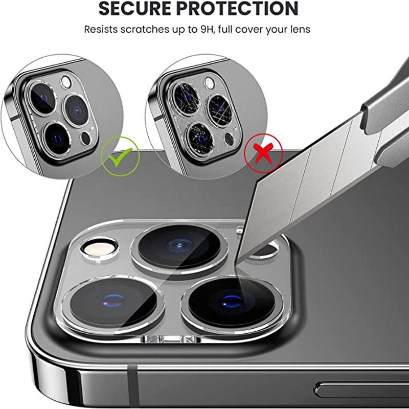 3PCS Camera Lens Protection For iPhone 12 13 14 Pro Max Lens Screen Protector 3D Full Tempered Glass For 11 ProXS MAX Camera Tempered Glass Camera Lens Protector Guard for iPhone