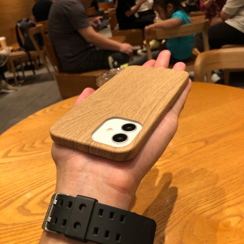 Luxury Wood Simple Phone Case For iPhone 12 11 Pro Max Mini XS X XR 7 8 Plus SE Retro New Design Natural Soft Eco-Friendly Bamboo Wood Cover Protective Phone Cover