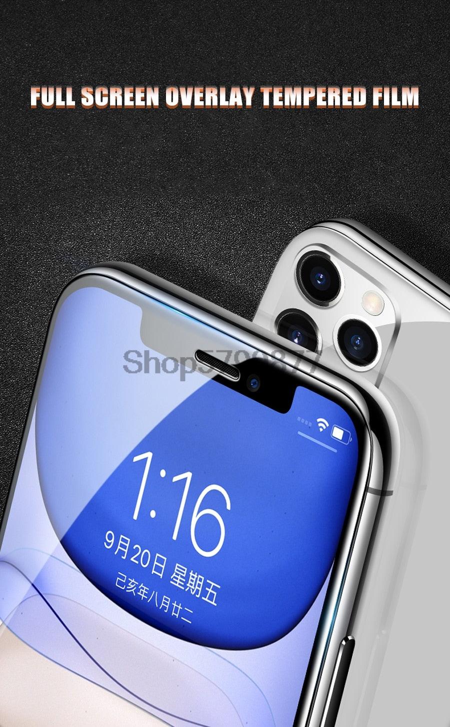 200D Curved Soft Edge Tempered Glass For iPhone 8 7 6 6S Plus SE 2020 Protective Glass X XR 11 Pro Xs Max Screen Protector Film Tempered Glass Screen protector for iPhone Easy Installation 9H Hardness Scratch Resistant Screen Protector