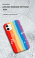 Luxury Rainbow Silicone Case For iPhone 11 X Xr Xs Max Case 12 11 Pro Max 6 6s 7 8 Plus Modern Colorful Shockproof Back Cover Rainbow Color Soft Silicon Back Cover Case