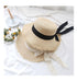 Modern Summer Sun Hat Charming White Bow Design Hat Sun Visor Women's Sun Hat Beach Hat Straw Sun Hat UV Protect Hats For Beach Women's Summer Outdoor Lightweight Hats Vintage Summer Hat