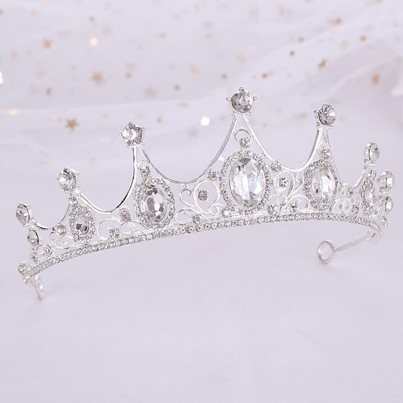 Wedding Hair Accessories Rhinestone Crystal Crown Tiara Wedding Crown Headdress Party Crown Bridal Hair Jewelry Tiaras Wedding Crowns Green Tiara Hair Green Crown For Birthday Gift Bridal Headdress Banquet And Birthday Party