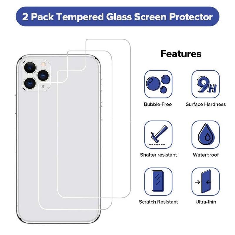 Back Tempered Glass For iPhone 14 12 13 pro max SE 20 Protective Glass case on iPhone 14 Plus 14Pro Rear Screen Protector Glass Transparent Scratch Resistant Bubble Free Back Screen Guard For iPhone