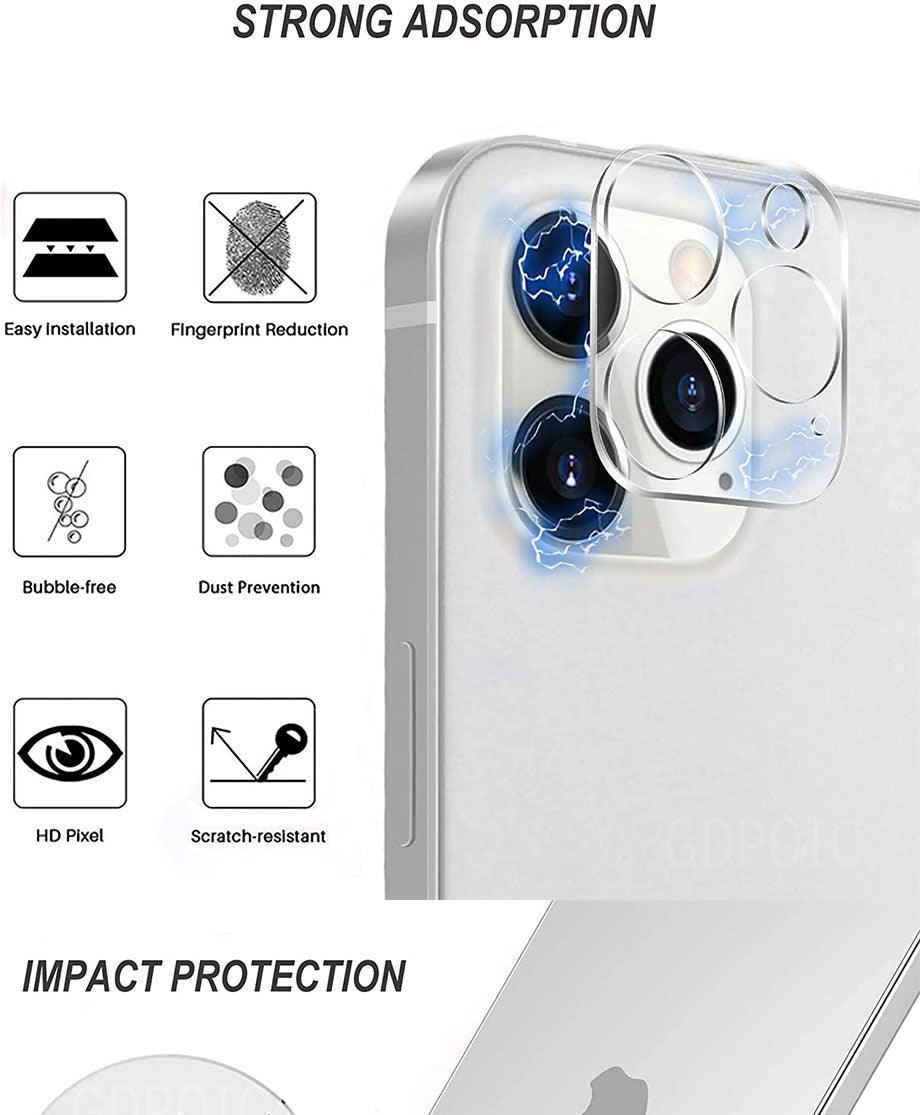 4Pcs Camera Lens Glass Protector on For iPhone 11 12 13 14 Pro Max Tempered Glass For iPhone 14 Plus 12 13 Mini Camera Protector Ultra Thin Transparent Camera Lens Cover