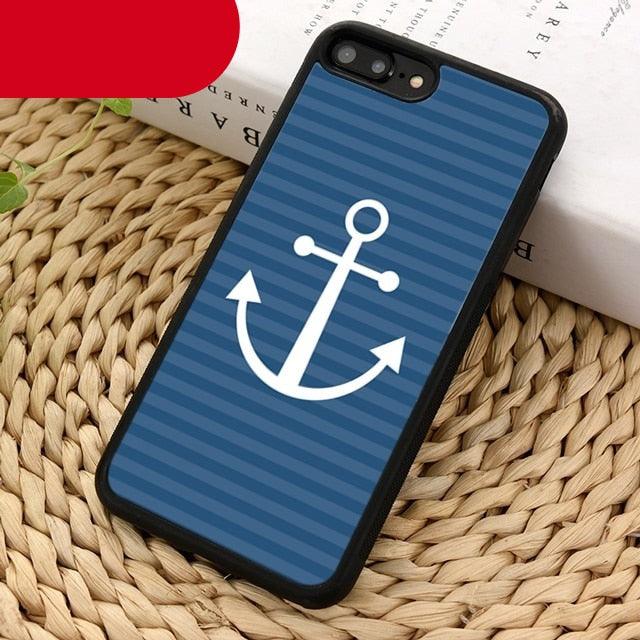 Classical Small Anchors Phone Case Cover For Iphone 14 5 6s 7 8 Plus X Xr Xs 11 12 13 Pro Max Ultra Plus Transparent Mobile Phone Case Anchor Phone Cover