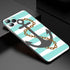 Anchor Boat Ship Wheel Phone Case For iPhone 13 12 Mini 11 Pro XS Max XR X 8 7 6S 6 Plus 5S 5 SE 2020 Black Cover Custom Anchor Hard Back Cover Case